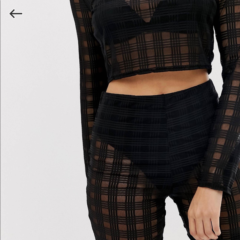Missguided Check Mesh 2 Piece set - Picture 5 of 9